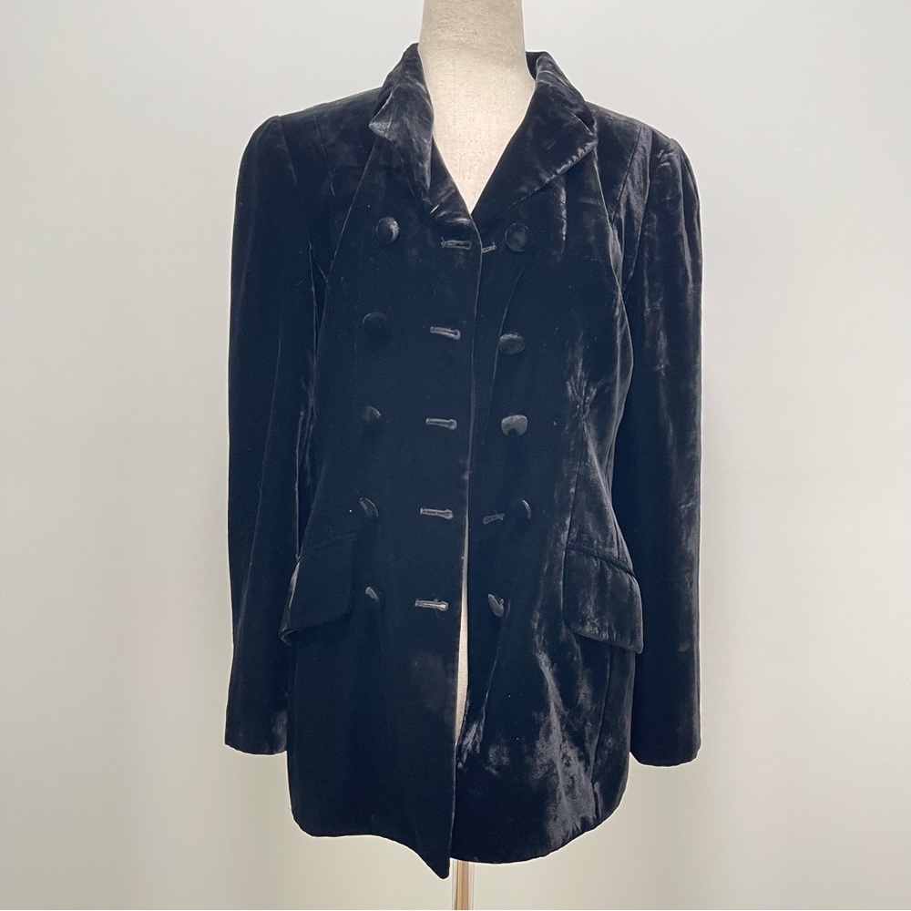 Rena Lange Velvet Black Blazer Size FR 34 US 4 - Picture 3 of 13